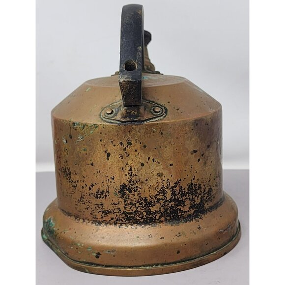 Copper Tea Kettle Black Handle Antique‎ Rustic Patina Collectible Water Boiler - Picture 5 of 11